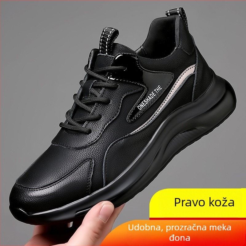 Platformske tenisice od kože goveda, PU đon, zaobljeni vrh, niski gornji dio