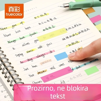 Indeksne naljepnice i prozirne pisljive naljepnice, samoljepljive, 100 komada; Marka: Truecolor; Samoljepljive; 100 komada; Prozirne; Pisljive