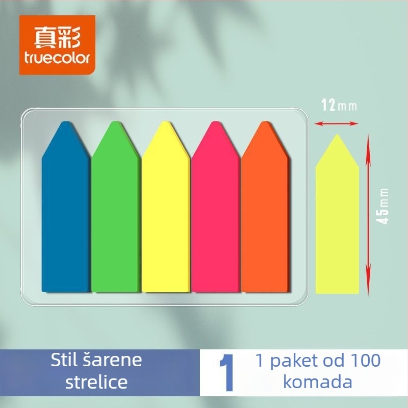 Indeksne naljepnice i prozirne pisljive naljepnice, samoljepljive, 100 komada; Marka: Truecolor; Samoljepljive; 100 komada; Prozirne; Pisljive