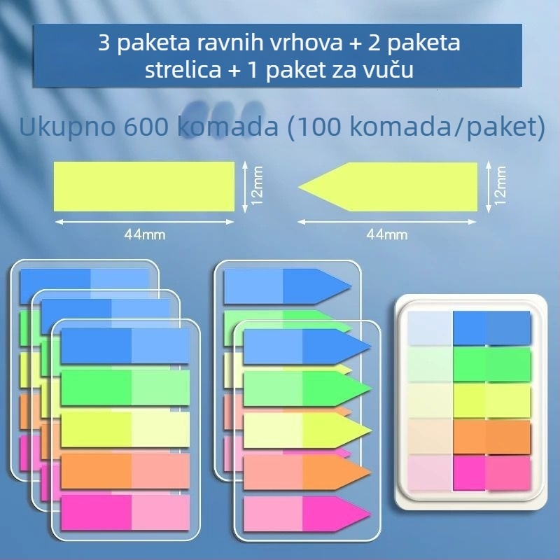 Indeksne naljepnice i prozirne pisljive naljepnice, samoljepljive, 100 komada; Marka: Truecolor; Samoljepljive; 100 komada; Prozirne; Pisljive