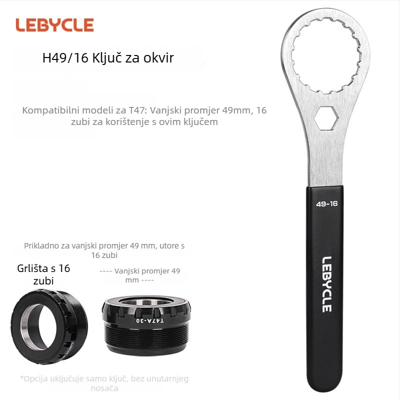 Lebycle nehrđajući čelik integrirani crankset BB ključ T47