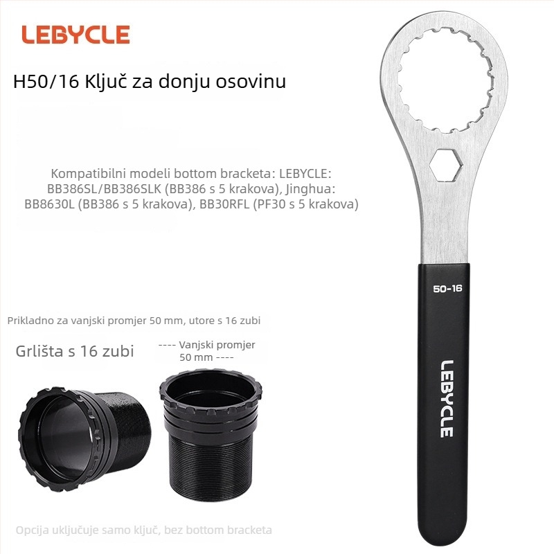 Lebycle nehrđajući čelik integrirani crankset BB ključ T47