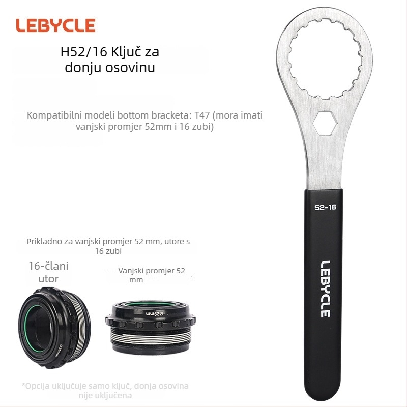 Lebycle nehrđajući čelik integrirani crankset BB ključ T47