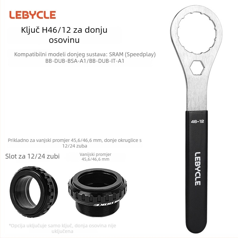 Lebycle nehrđajući čelik integrirani crankset BB ključ T47