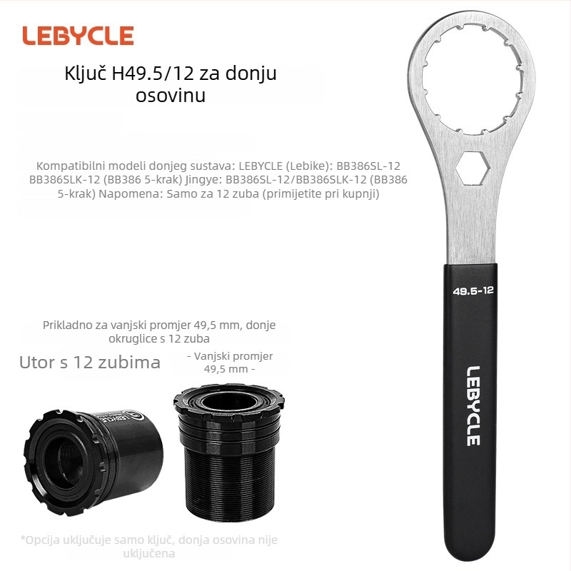 Lebycle nehrđajući čelik integrirani crankset BB ključ T47
