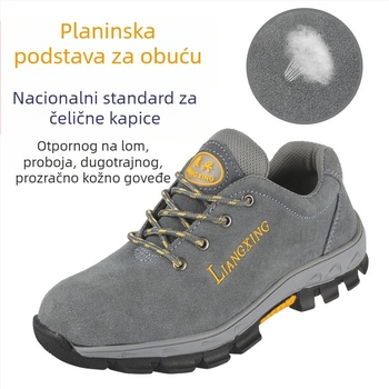 Zaštitne radne cipele s čeličnim vrhom, otporne na udarce i probijanje, otporne na ulje, otporne na visoke temperature, gornji dio od suedea