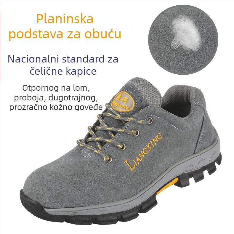 Zaštitne radne cipele s čeličnim vrhom, otporne na udarce i probijanje, otporne na ulje, otporne na visoke temperature, gornji dio od suedea