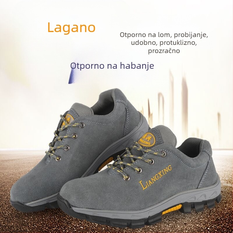 Zaštitne radne cipele s čeličnim vrhom, otporne na udarce i probijanje, otporne na ulje, otporne na visoke temperature, gornji dio od suedea