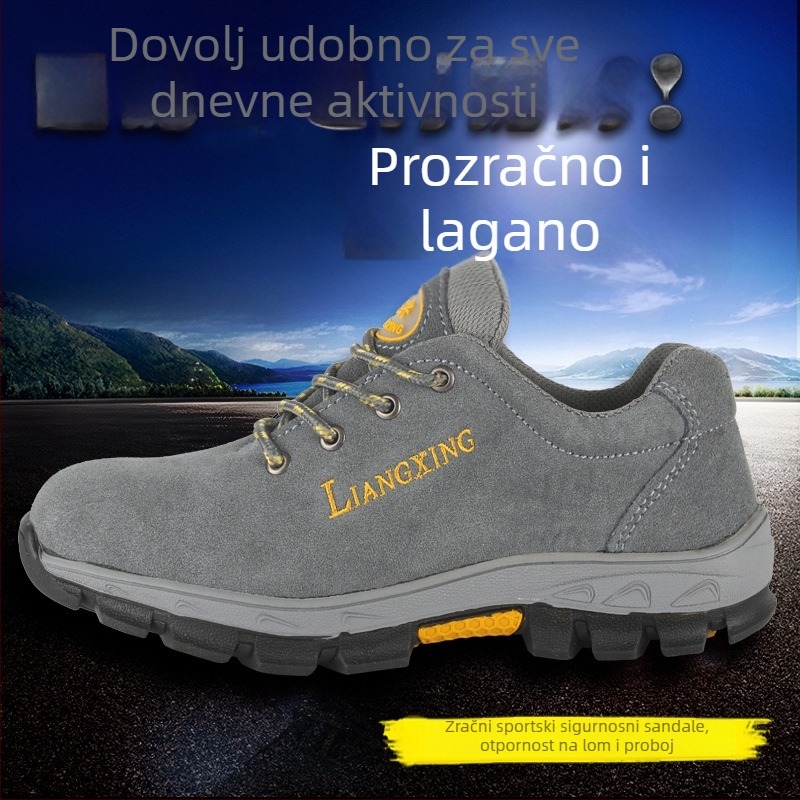 Zaštitne radne cipele s čeličnim vrhom, otporne na udarce i probijanje, otporne na ulje, otporne na visoke temperature, gornji dio od suedea