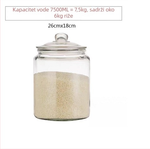 Lingyun Staklena zatvorena posuda za kimchi i kiseli krastavci, kvaliteta hrane, kapacitet više od 5 L, okrugla s poklopcem