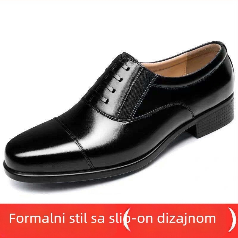 Unisex kožne poslovne cipele sa vezanjem, ultrafin koža gornji dio, gumena potplat, trokutasti špicasti vrh