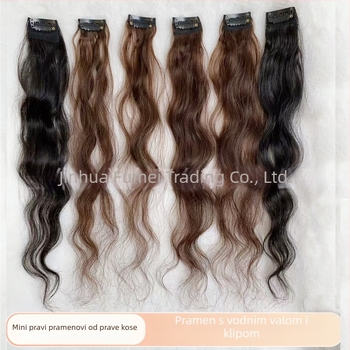 Ekstenzije kose od prirodne ljudskih vlasi, jedini klip, tekstura vodnih valova, volumen; može se bojati ili permati