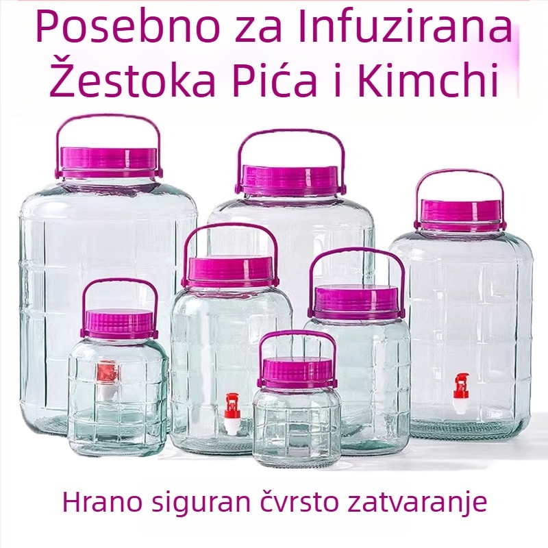 Staklena posuda za kisanje bez olova, zatvorena, ovalnog oblika, kućna upotreba