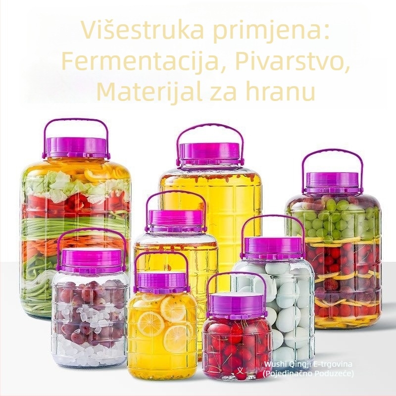 Staklena posuda za kisanje bez olova, zatvorena, ovalnog oblika, kućna upotreba