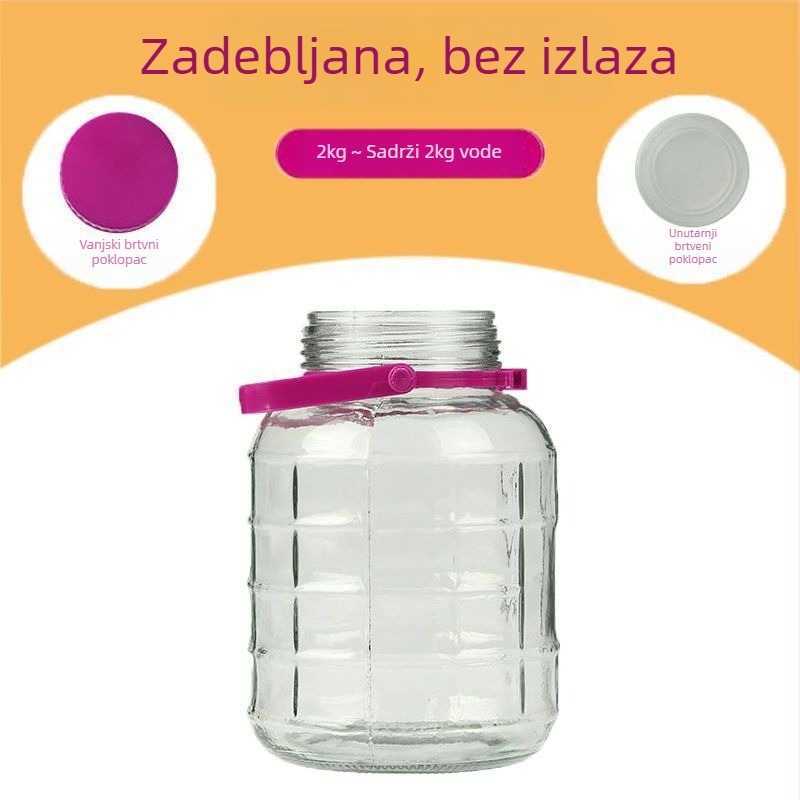 Staklena posuda za kisanje bez olova, zatvorena, ovalnog oblika, kućna upotreba