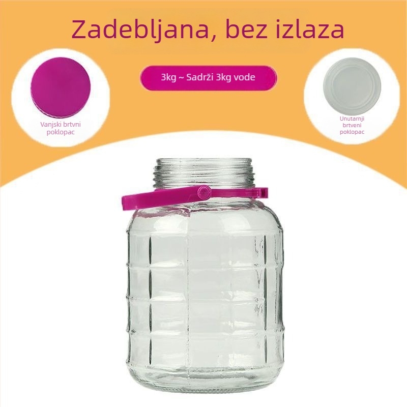 Staklena posuda za kisanje bez olova, zatvorena, ovalnog oblika, kućna upotreba