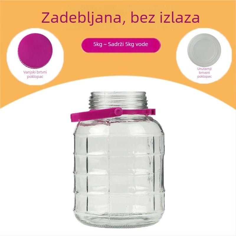 Staklena posuda za kisanje bez olova, zatvorena, ovalnog oblika, kućna upotreba