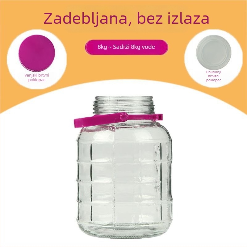 Staklena posuda za kisanje bez olova, zatvorena, ovalnog oblika, kućna upotreba