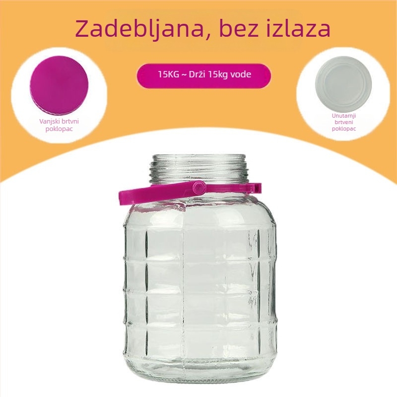 Staklena posuda za kisanje bez olova, zatvorena, ovalnog oblika, kućna upotreba