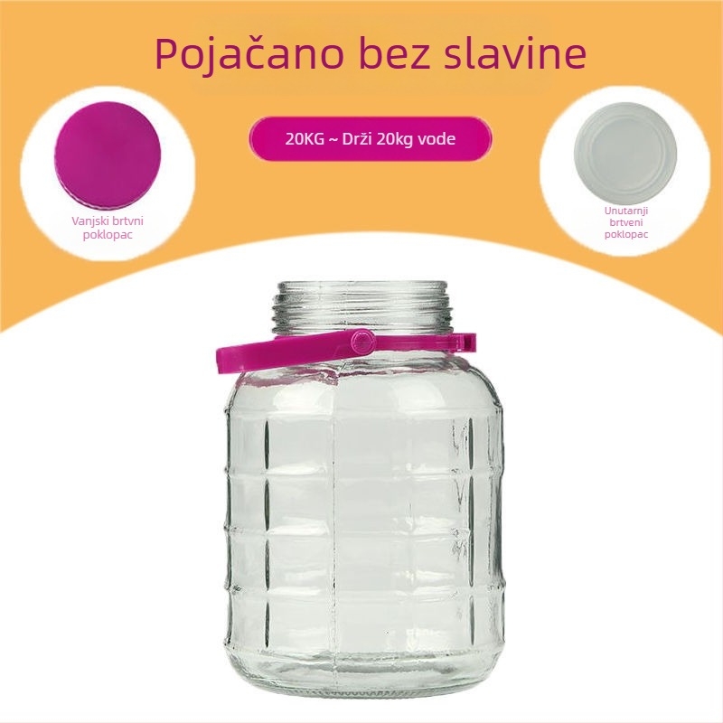 Staklena posuda za kisanje bez olova, zatvorena, ovalnog oblika, kućna upotreba