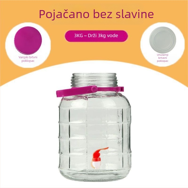 Staklena posuda za kisanje bez olova, zatvorena, ovalnog oblika, kućna upotreba