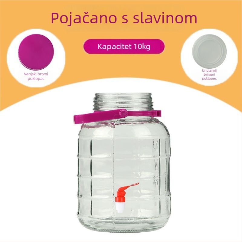 Staklena posuda za kisanje bez olova, zatvorena, ovalnog oblika, kućna upotreba