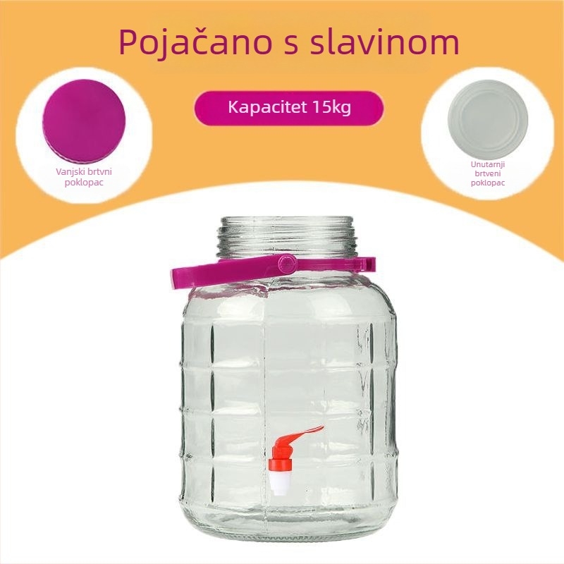 Staklena posuda za kisanje bez olova, zatvorena, ovalnog oblika, kućna upotreba