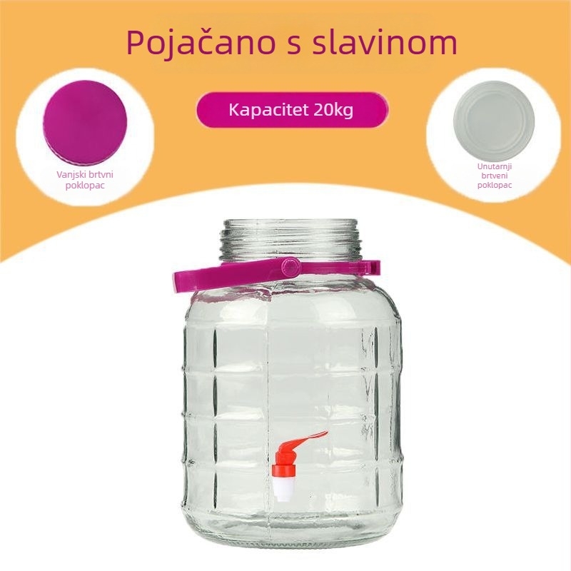 Staklena posuda za kisanje bez olova, zatvorena, ovalnog oblika, kućna upotreba