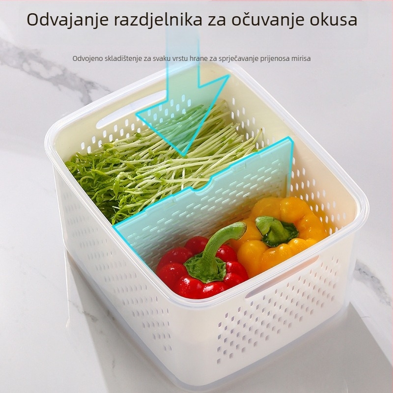Plastična pravokutna kutija za čuvanje hrane sa poklopcem, dvostruki sloj, kvaliteta hrane, za hladnjak