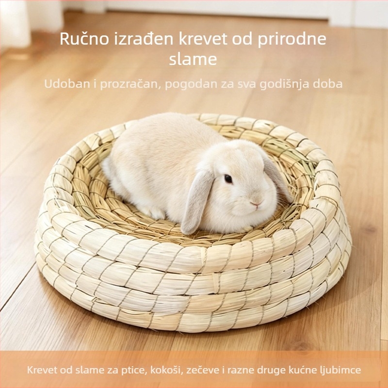 Gnijezdo za kućne ljubimce — ručno tkano gnijezdo od trave; Materijal: trava; Model: Natural Handwoven Grass Nest; Kategorija: Gnijezdo za kućne ljubimce