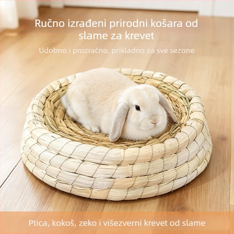 Gnijezdo za kućne ljubimce — ručno tkano gnijezdo od trave; Materijal: trava; Model: Natural Handwoven Grass Nest; Kategorija: Gnijezdo za kućne ljubimce