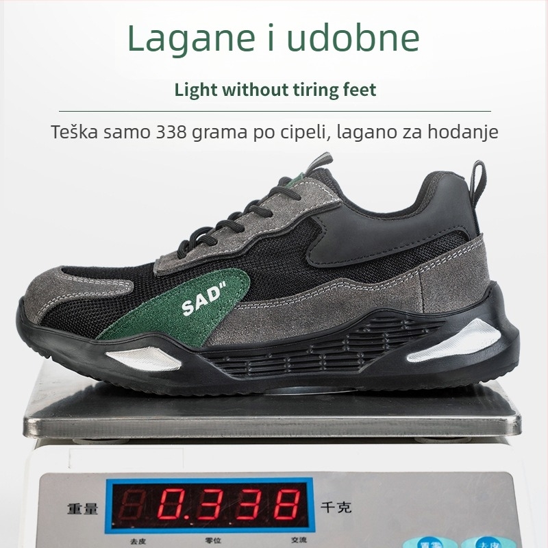 Sigurne radne cipele otporne na udarce i prodiranje, čelična zaštita prstiju, EVA gornji dio, niski kroj, prozračne