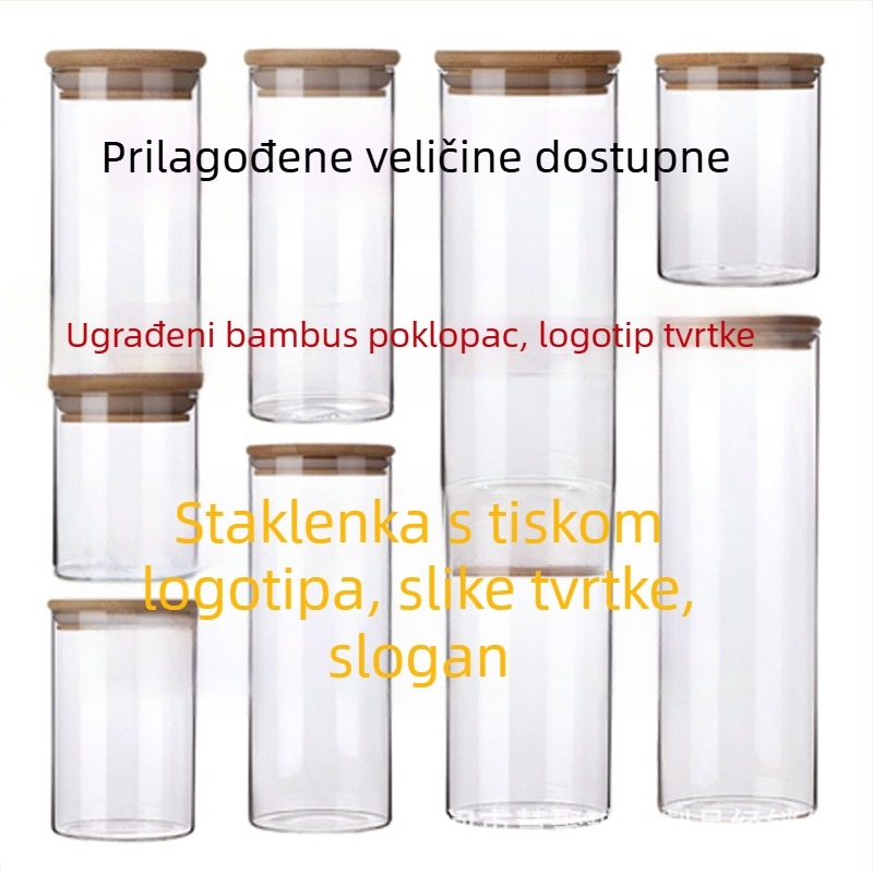 Kvadratna staklena posuda za pohranu od borosilikatnog stakla, prehrambena kvaliteta, zatvorena za žitarice, 800-1000 ml, mikrovalna pogodna
