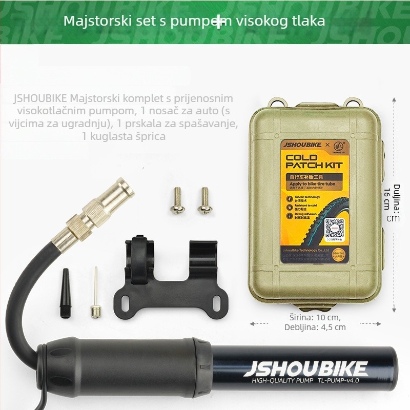 Set za popravak guma za planinski električni bicikl – Dingqing ljepilo i film za ljepilo, alat za popravak guma, brend JSHOU BIKE, mogućnost privatne oznake