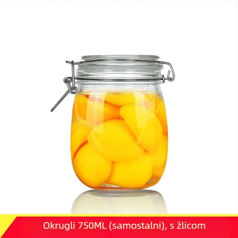 Zatvorena staklena staklenka s poklopcem za čuvanje hrane – okrugla, ispod 300 ml, korejski stil