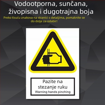 Sigurnosna pločica za strojeve od nehrđajućeg čelika – sitotisk/graviranje, označavanje industrijske opreme, prilagodljivo