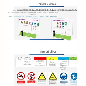 Sigurnosna pločica za strojeve od nehrđajućeg čelika – sitotisk/graviranje, označavanje industrijske opreme, prilagodljivo