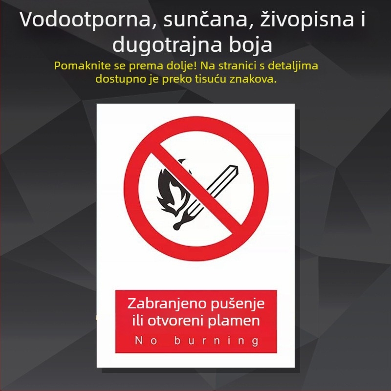 Sigurnosna pločica za strojeve od nehrđajućeg čelika – sitotisk/graviranje, označavanje industrijske opreme, prilagodljivo