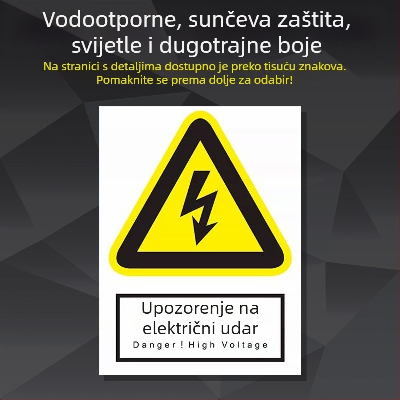 Sigurnosna pločica za strojeve od nehrđajućeg čelika – sitotisk/graviranje, označavanje industrijske opreme, prilagodljivo