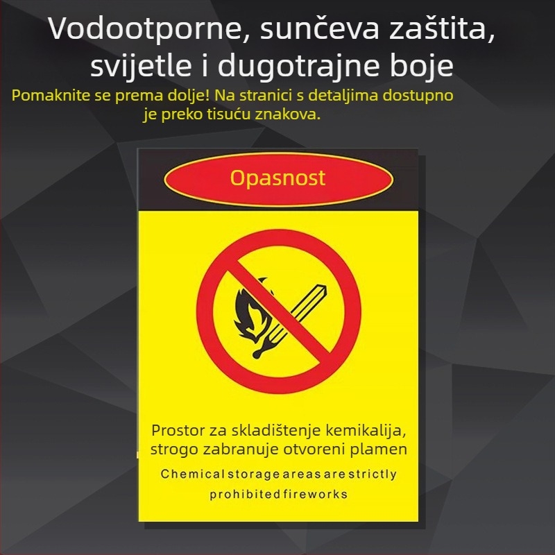 Sigurnosna pločica za strojeve od nehrđajućeg čelika – sitotisk/graviranje, označavanje industrijske opreme, prilagodljivo