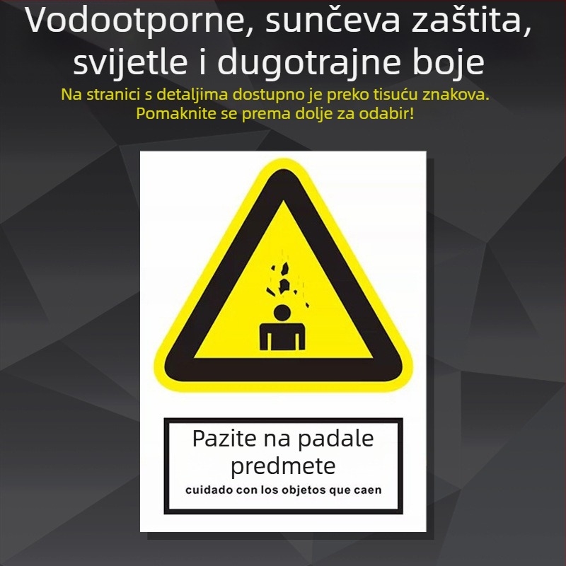 Sigurnosna pločica za strojeve od nehrđajućeg čelika – sitotisk/graviranje, označavanje industrijske opreme, prilagodljivo