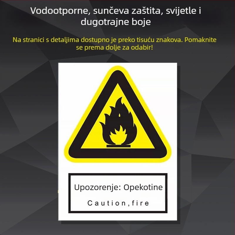 Sigurnosna pločica za strojeve od nehrđajućeg čelika – sitotisk/graviranje, označavanje industrijske opreme, prilagodljivo