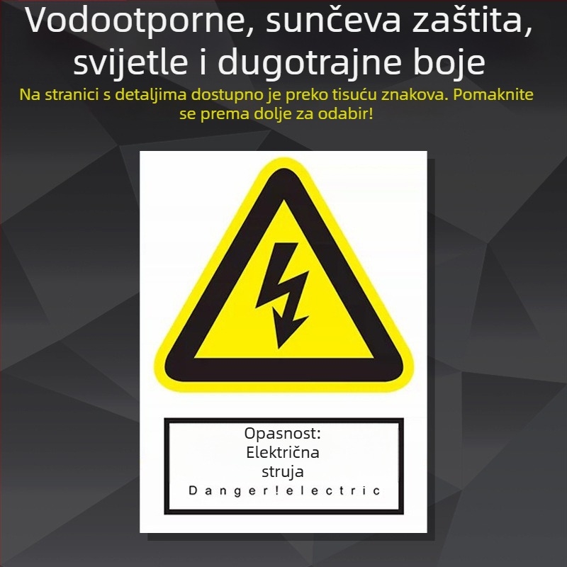 Sigurnosna pločica za strojeve od nehrđajućeg čelika – sitotisk/graviranje, označavanje industrijske opreme, prilagodljivo