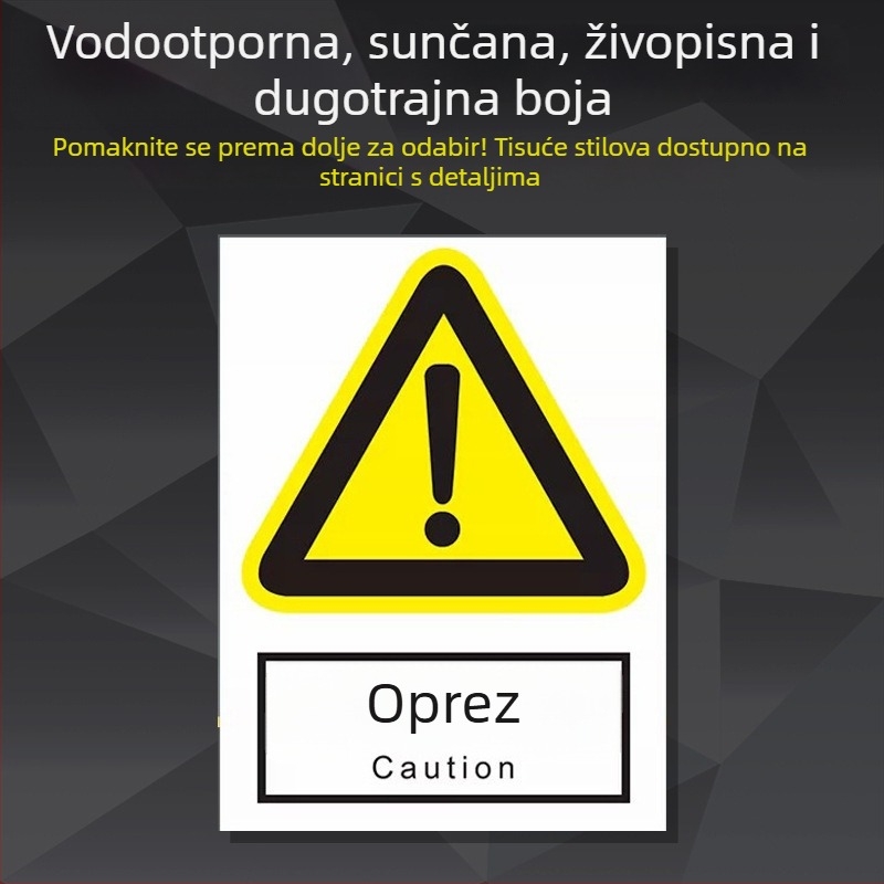 Sigurnosna pločica za strojeve od nehrđajućeg čelika – sitotisk/graviranje, označavanje industrijske opreme, prilagodljivo