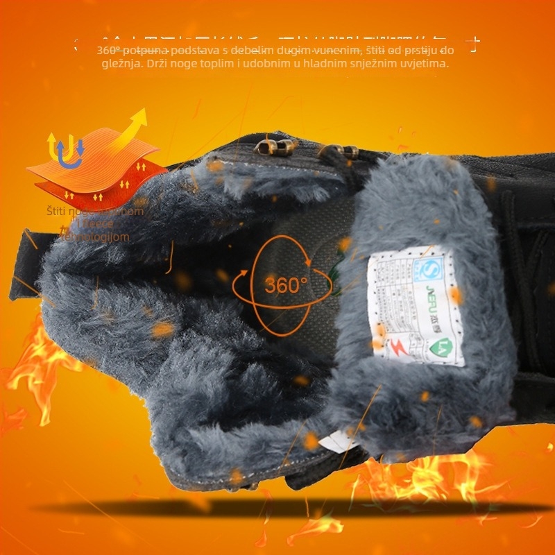 Muške zimske sigurnosne cipele: flis podstava, čelična kapica, zaštita od udara i probijanja, vodootporne