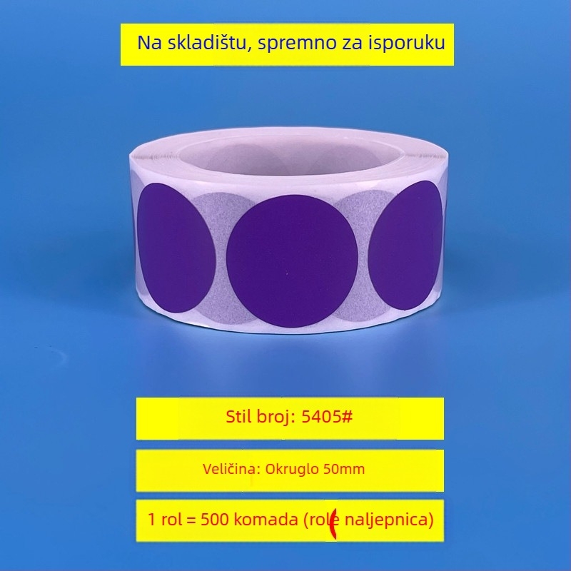 Kružne samoljepljive oznake za cijene – bakrena ploča, model 54, tiskanje u roli, debljina 0,08 mm