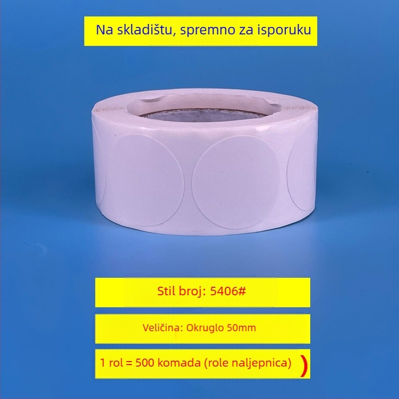 Kružne samoljepljive oznake za cijene – bakrena ploča, model 54, tiskanje u roli, debljina 0,08 mm