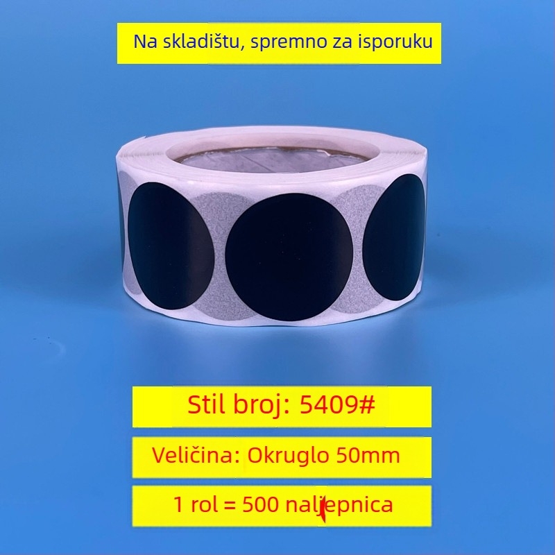 Kružne samoljepljive oznake za cijene – bakrena ploča, model 54, tiskanje u roli, debljina 0,08 mm