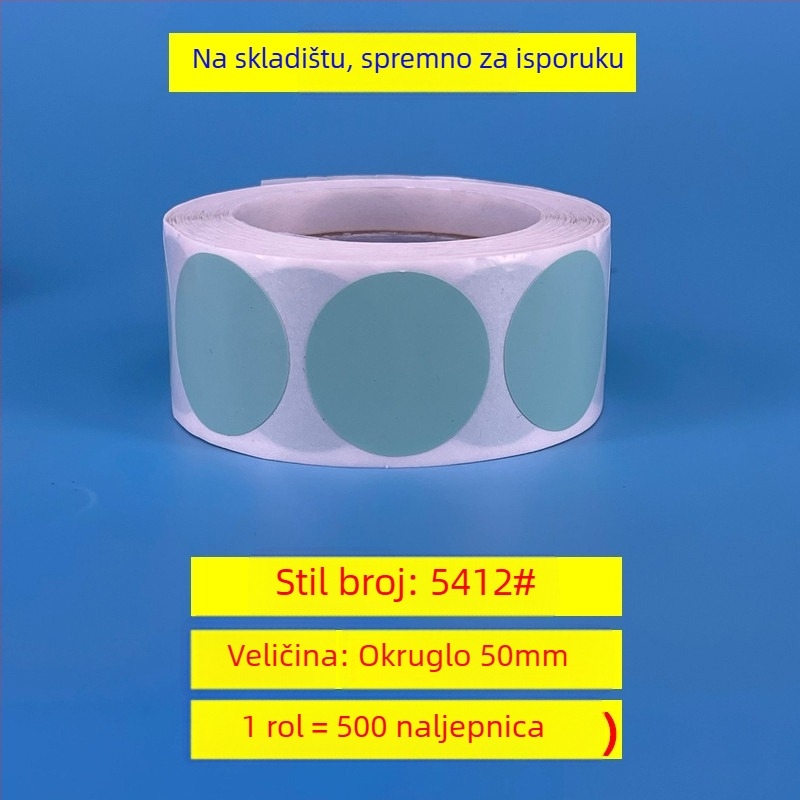 Kružne samoljepljive oznake za cijene – bakrena ploča, model 54, tiskanje u roli, debljina 0,08 mm