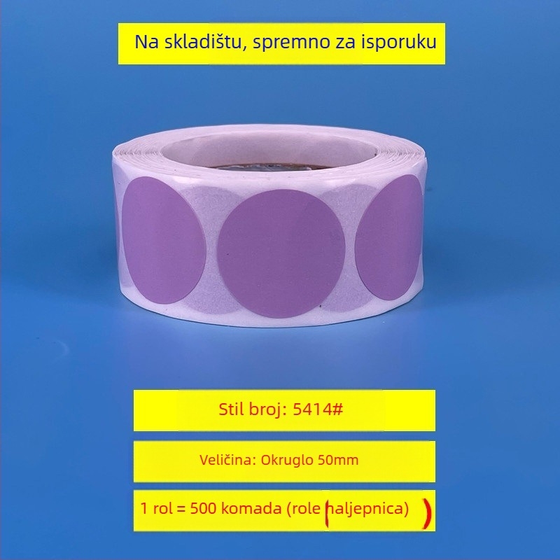 Kružne samoljepljive oznake za cijene – bakrena ploča, model 54, tiskanje u roli, debljina 0,08 mm